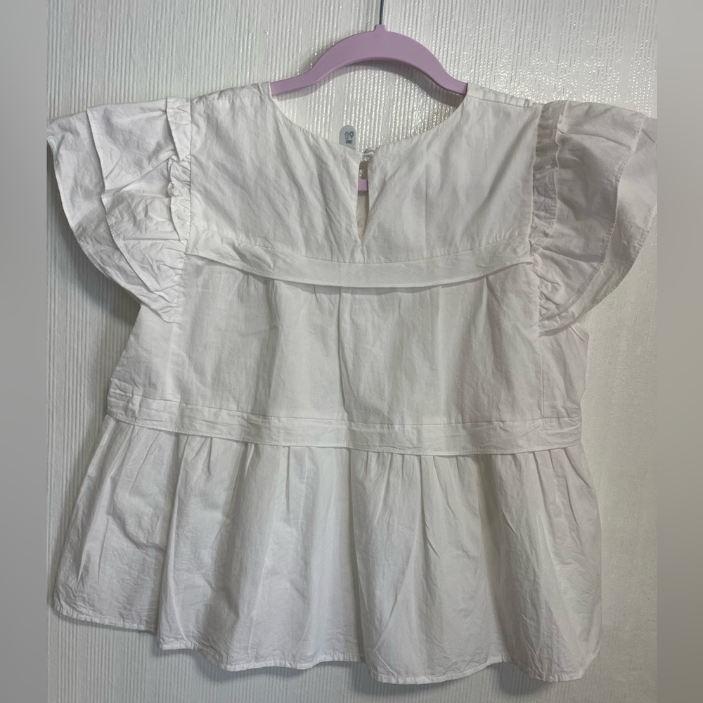 White Ruffled Women's Blouse - Picture 3 of 7